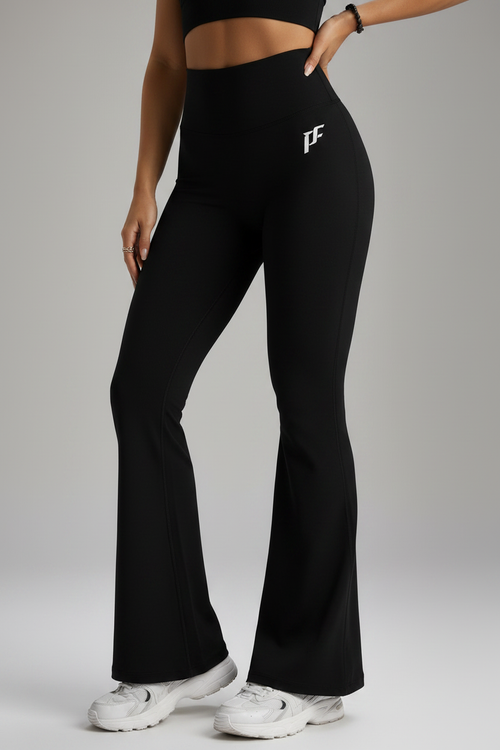 Black Flare Bottoms with PF Logo